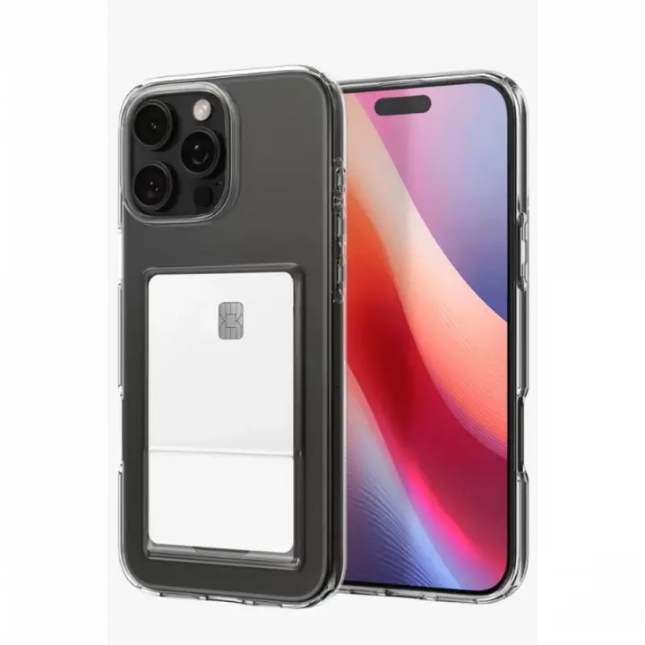 Newface Apple iPhone 16 Pro Max Kılıf Kart Şeffaf Silikon - Şeffaf