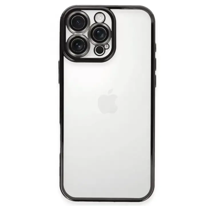 Newface Apple iPhone 16 Pro Max Kılıf Razer Lensli Silikon - Siyah