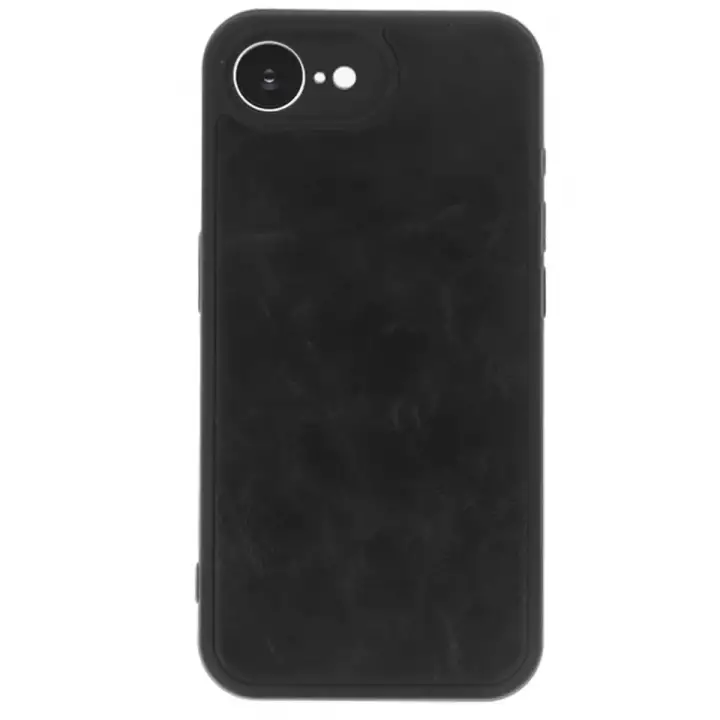 Newface iPhone 16E Kılıf Aras Deri Kapak - Siyah
