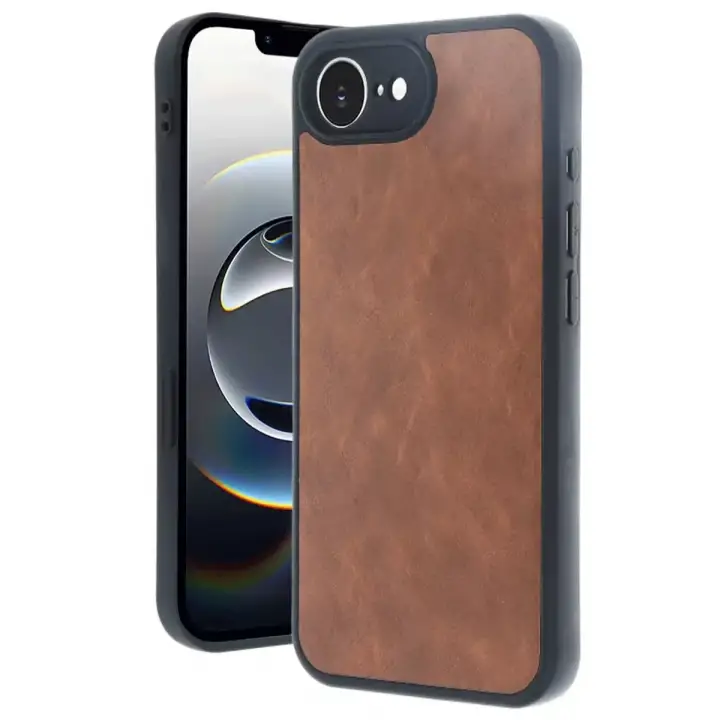 Newface Apple iPhone 16E Kılıf Aras Deri Kapak - Taba