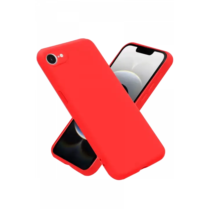 Newface Apple iPhone 16E Kılıf First Silikon - Kırmızı