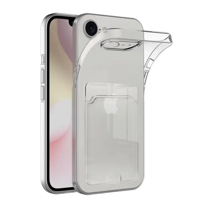 Newface iPhone 16E Kılıf Kart Şeffaf Silikon - Şeffaf