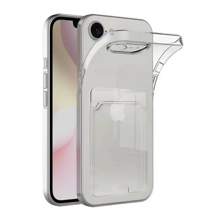 Newface iPhone 16E Kılıf Kart Şeffaf Silikon - Şeffaf