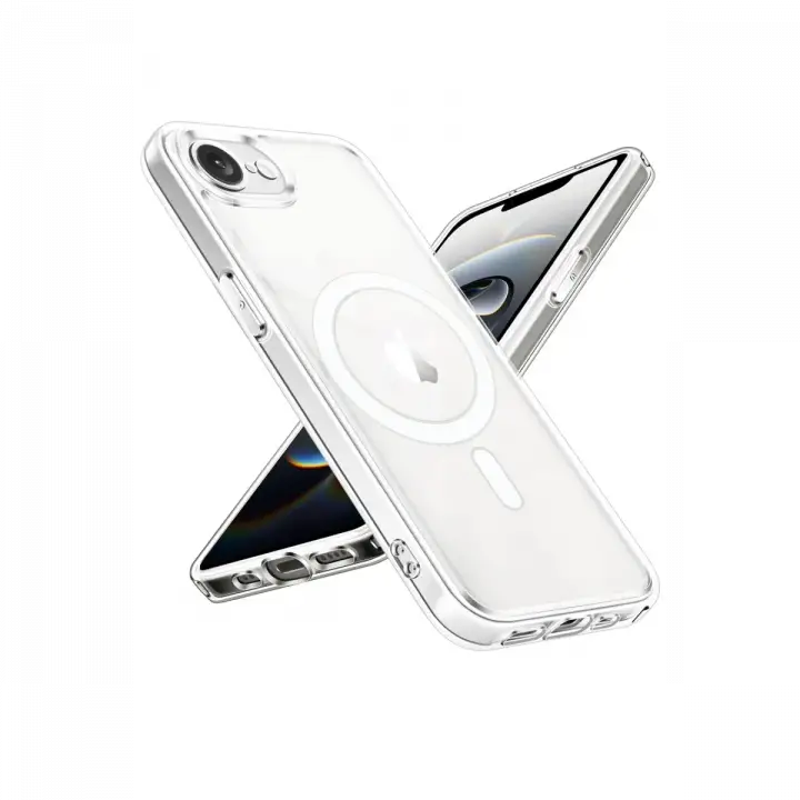 Newface iPhone 16E Kılıf Magneticsafe Şeffaf Silikon - Şeffaf