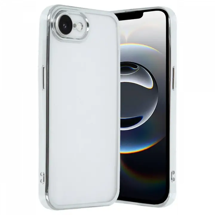Newface iPhone 16E Kılıf Razer Lensli Silikon - Gümüş