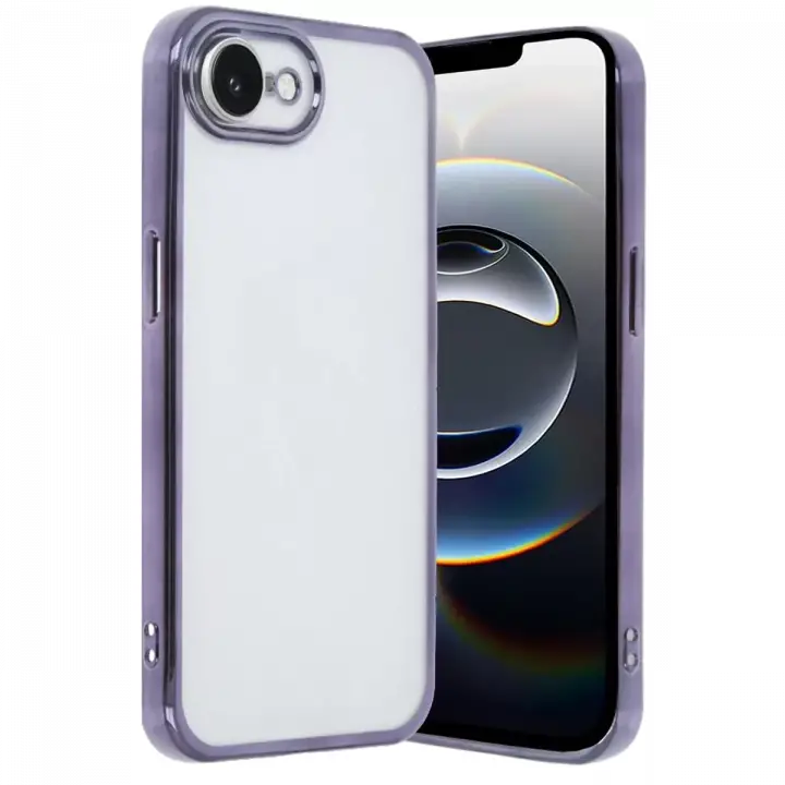 Newface Apple iPhone 16E Kılıf Razer Lensli Silikon - Mor
