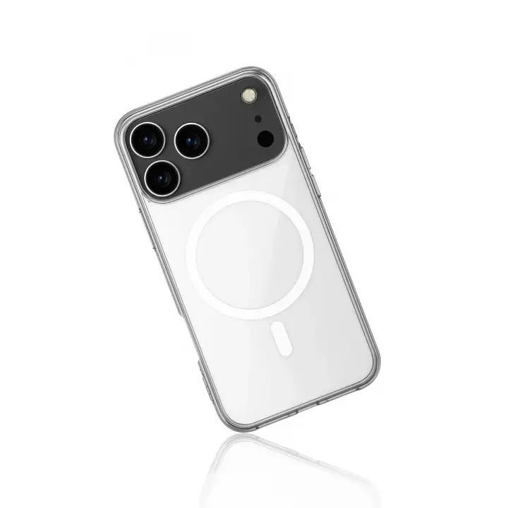 Newface Apple iPhone 17 Pro Kılıf Magneticsafe Şeffaf Silikon - Şeffaf