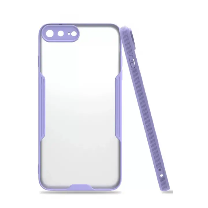 Newface Apple iPhone 7 Plus Kılıf Platin Silikon - Lila