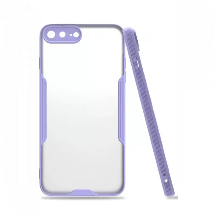 Newface Apple iPhone 7 Plus Kılıf Platin Silikon - Lila
