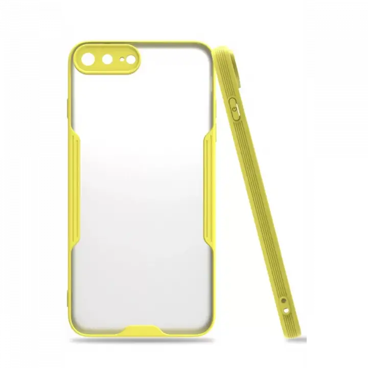 Newface Apple iPhone 7 Plus Kılıf Platin Silikon - Sarı