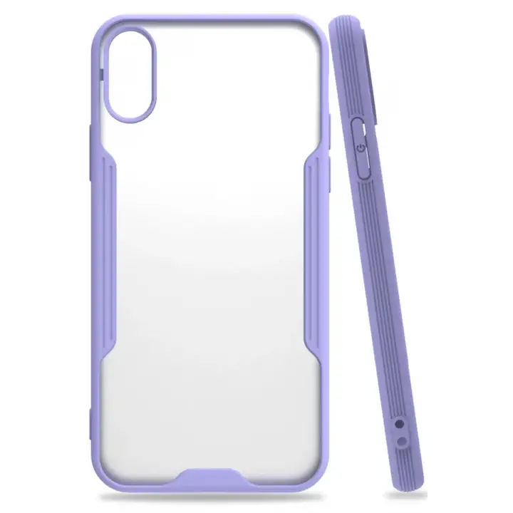 Newface Apple iPhone X Kılıf Platin Silikon - Lila