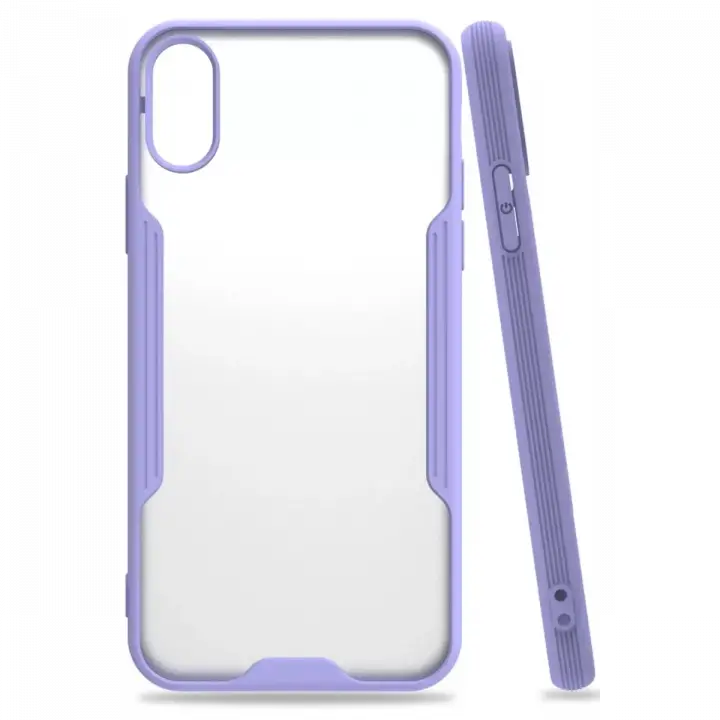 Newface Apple iPhone X Kılıf Platin Silikon - Lila