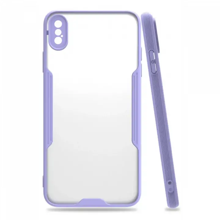 Newface Apple iPhone XS Max Kılıf Platin Silikon - Lila