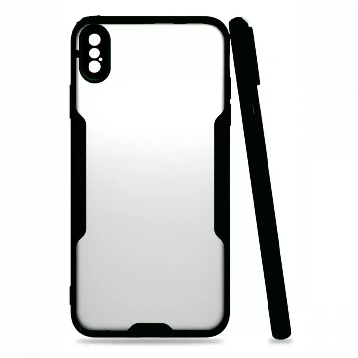 Newface Apple iPhone XS Max Kılıf Platin Silikon - Siyah
