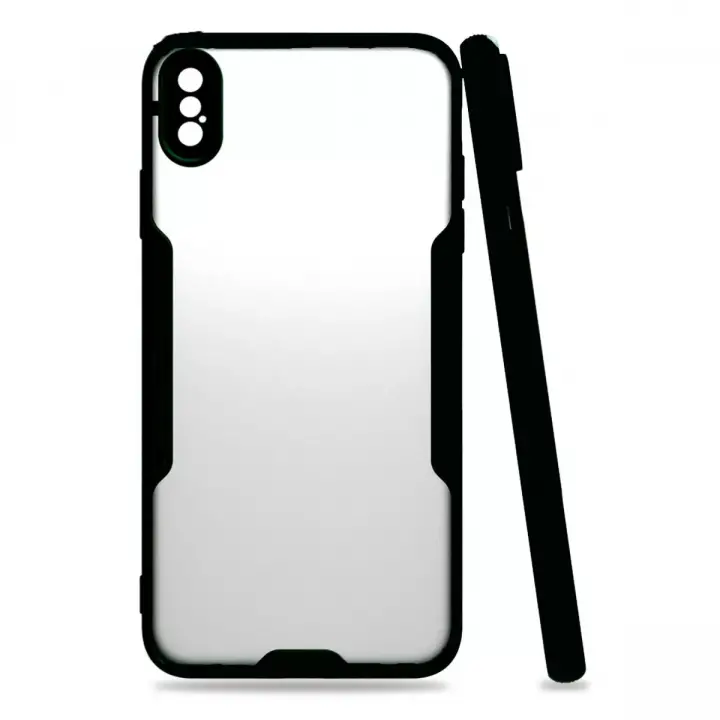 Newface Apple iPhone XS Max Kılıf Platin Silikon - Siyah