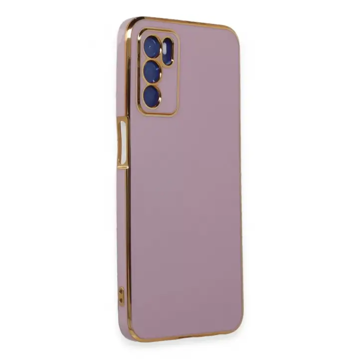 Newface Oppo A16 Kılıf Volet Silikon - Mor