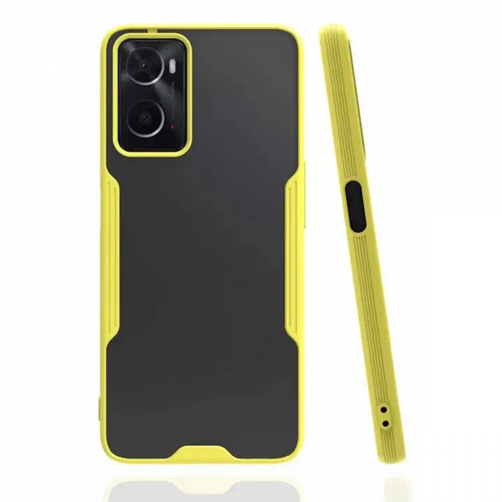 Newface Oppo A96 Kılıf Platin Silikon - Sarı