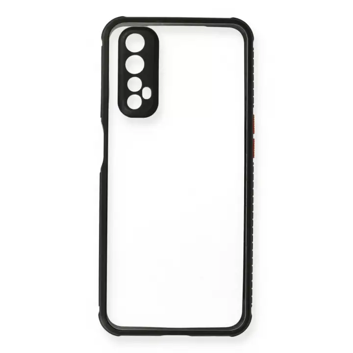 Newface Realme 7 Kılıf Miami Şeffaf Silikon - Siyah