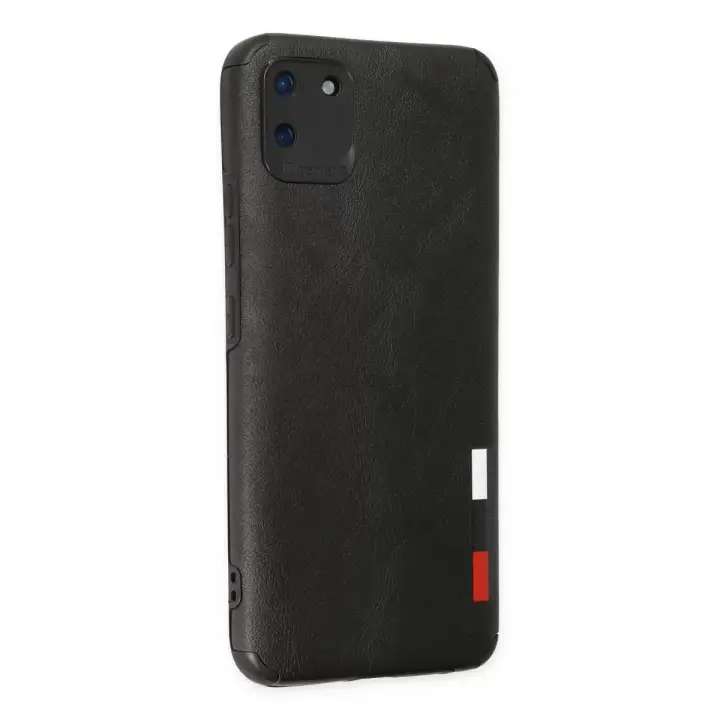 Newface Realme C11 Kılıf Loop Deri Silikon - Siyah