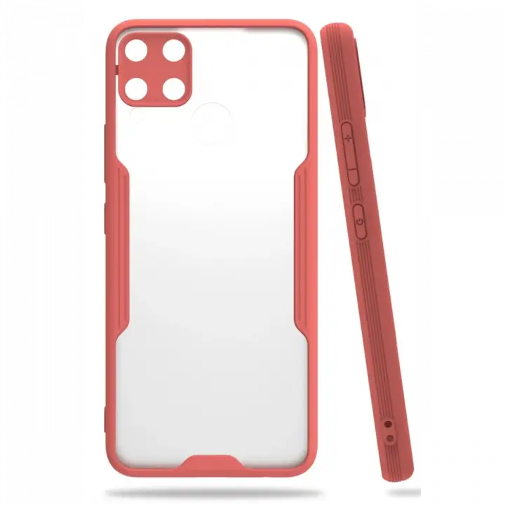 Newface Realme C15 Kılıf Platin Silikon - Pembe