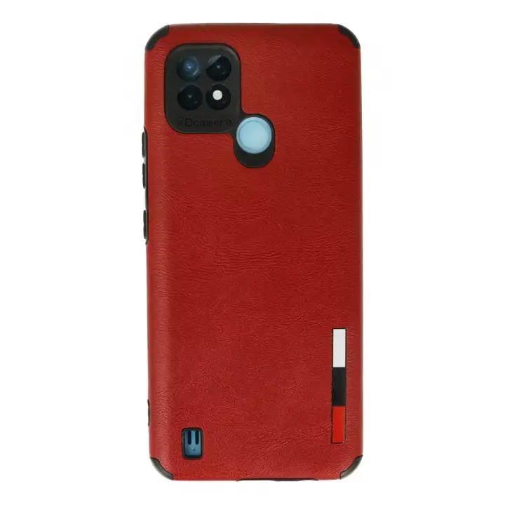 Newface Realme C21 Kılıf Loop Deri Silikon - Kırmızı