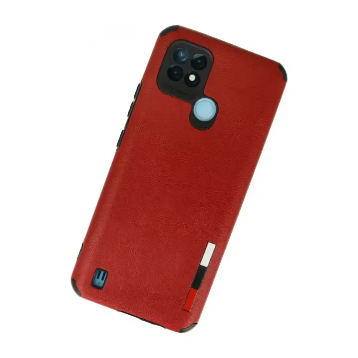 Newface Realme C21 Kılıf Loop Deri Silikon - Kırmızı