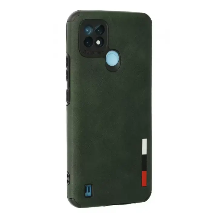 Newface Realme C21 Kılıf Loop Deri Silikon - Yeşil