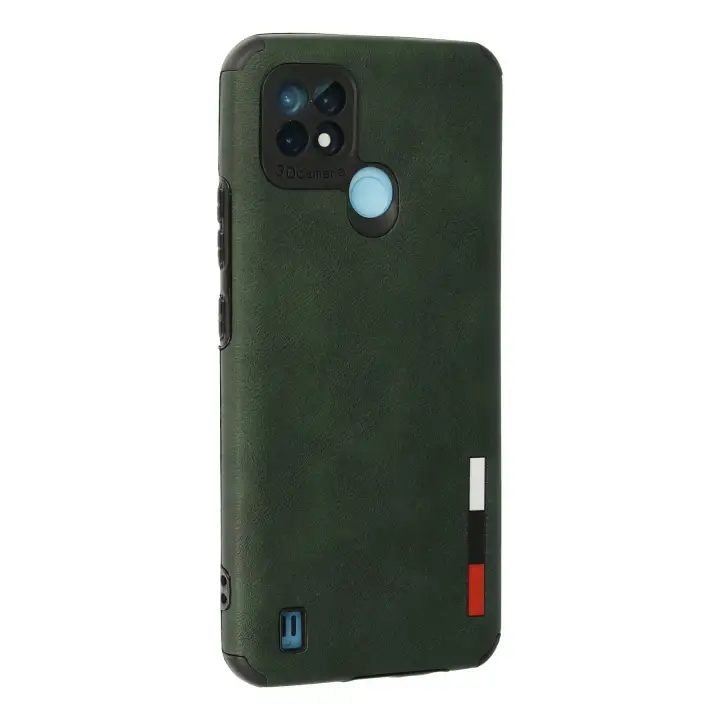 Newface Realme C21 Kılıf Loop Deri Silikon - Yeşil