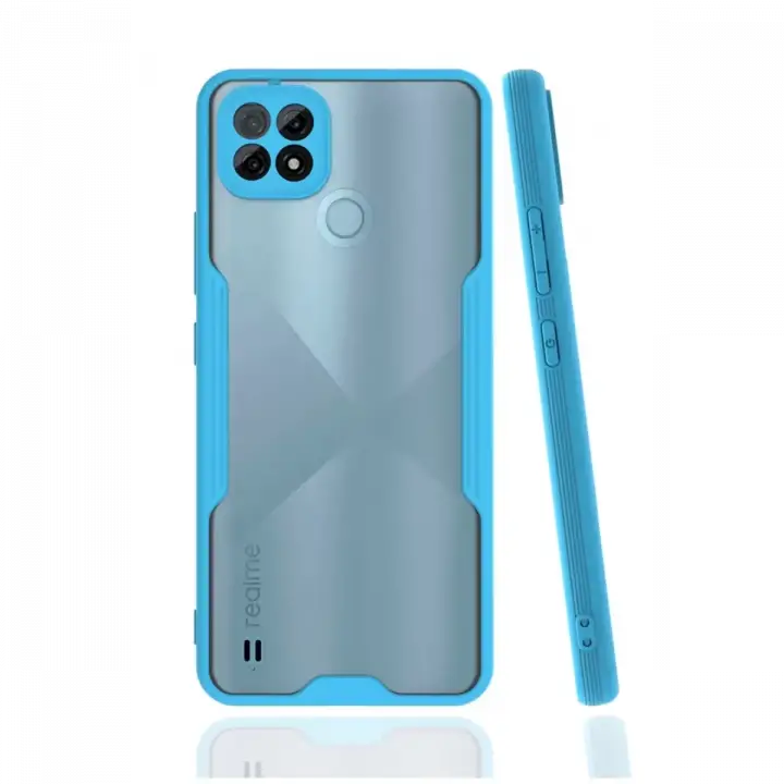 Newface Realme C21 Kılıf Platin Silikon - Mavi