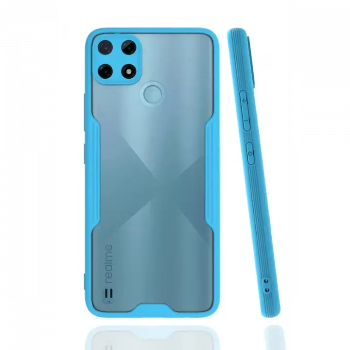 Newface Realme C25Y Kılıf Platin Silikon - Mavi