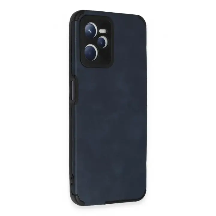 Newface Realme C35 Kılıf Loop Deri Silikon - Lacivert