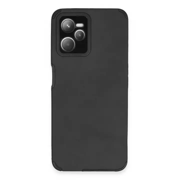 Newface Realme C35 Kılıf Loop Deri Silikon - Siyah