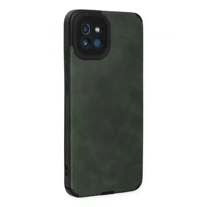 Newface Samsung Galaxy A03 Kılıf Loop Deri Silikon - Yeşil