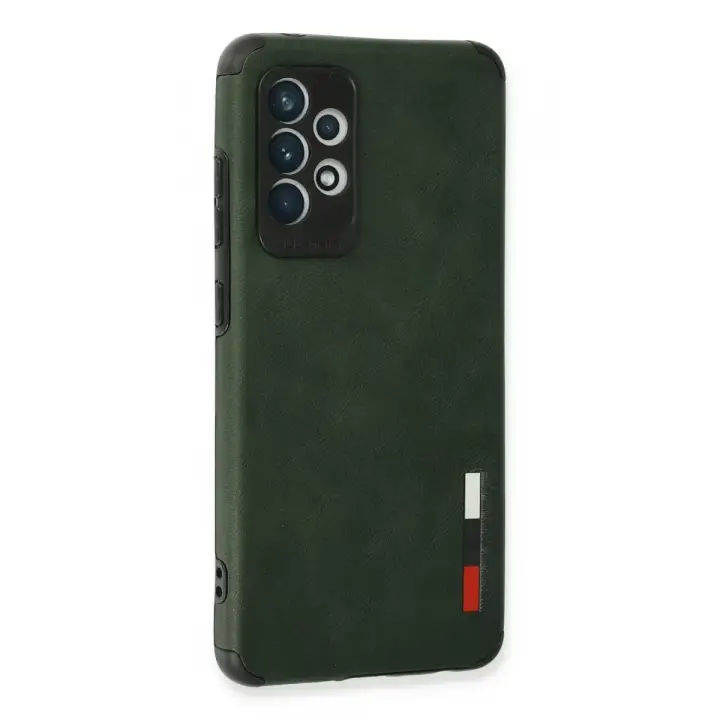 Newface Samsung Galaxy A72 Kılıf Loop Deri Silikon - Yeşil