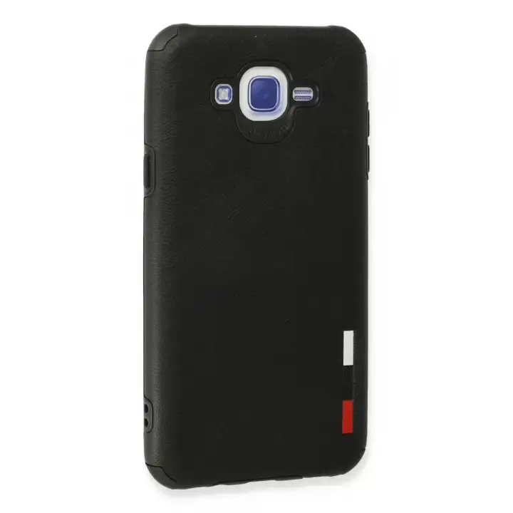 Newface Samsung Galaxy J7 Kılıf Loop Deri Silikon - Siyah