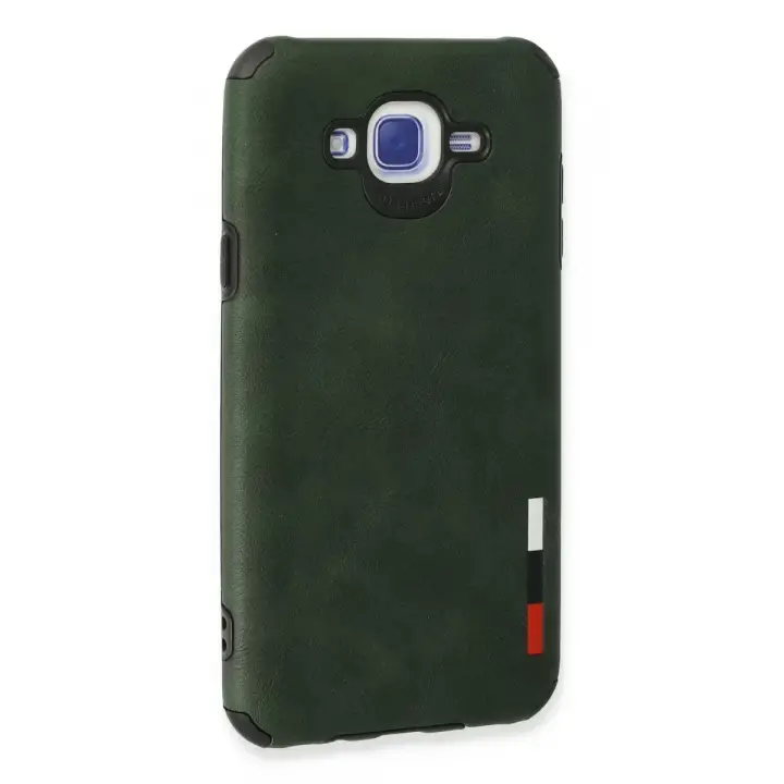 Newface Samsung Galaxy J7 Kılıf Loop Deri Silikon - Yeşil