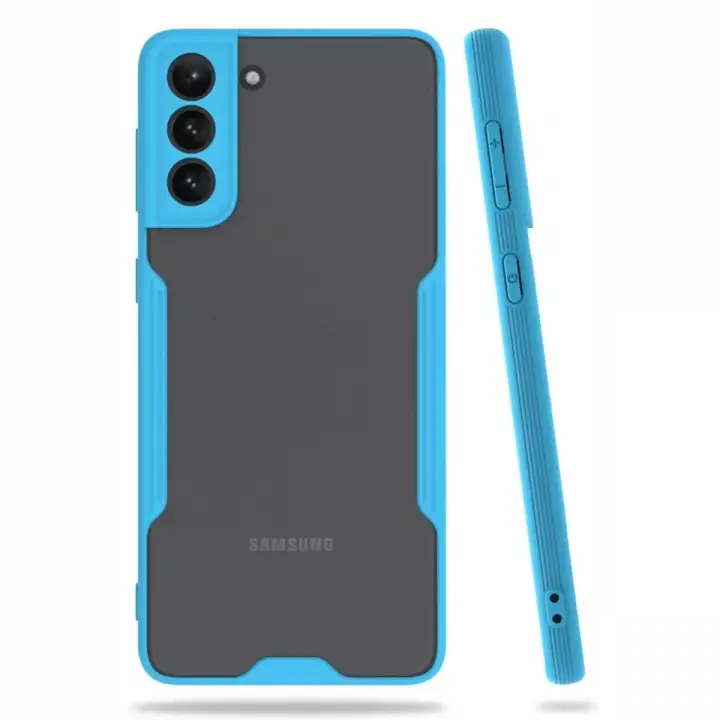 Newface Samsung Galaxy S21 Plus Kılıf Platin Silikon - Mavi
