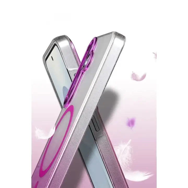 Newface Samsung Galaxy S25 Glossy Magsafe Kapak - Mor