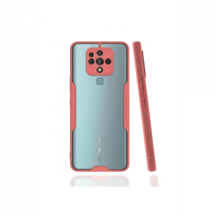 Newface Tecno Camon 16 Kılıf Platin Silikon - Pembe