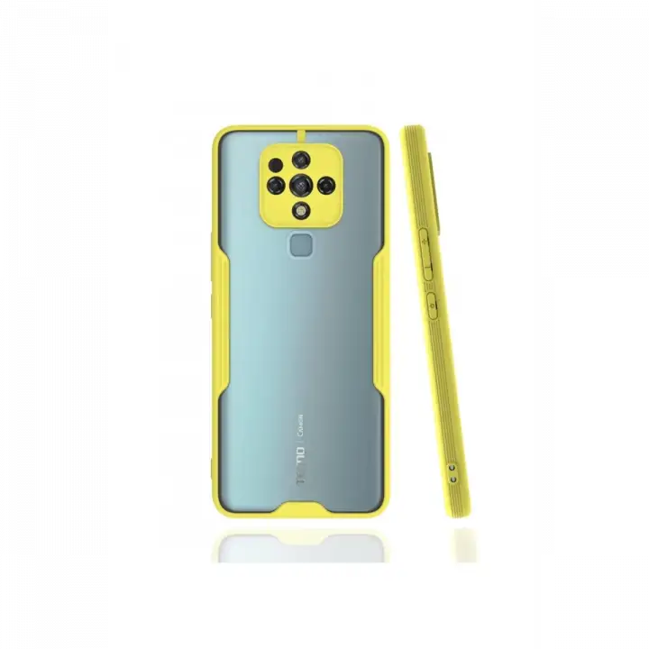 Newface Tecno Camon 16 Kılıf Platin Silikon - Sarı