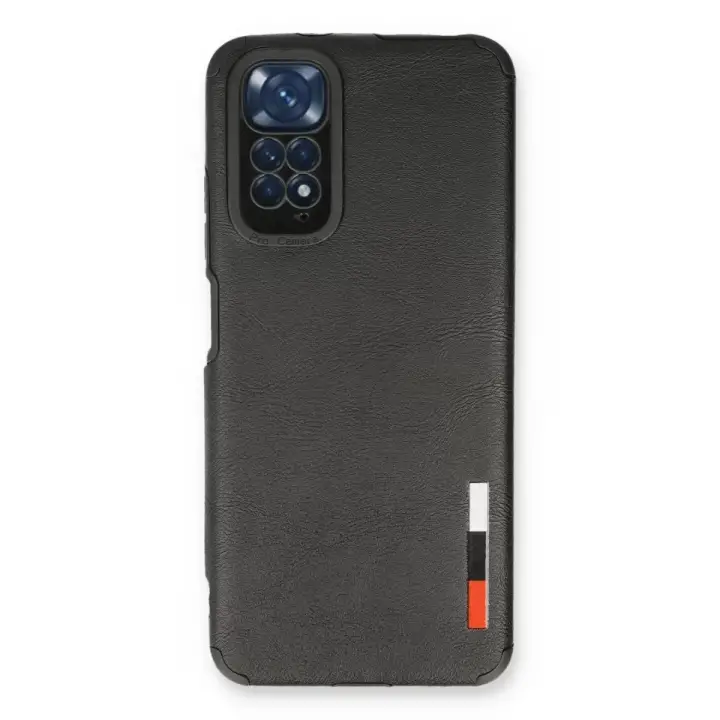 Newface Xiaomi Redmi Note 11 Kılıf Loop Deri Silikon - Siyah