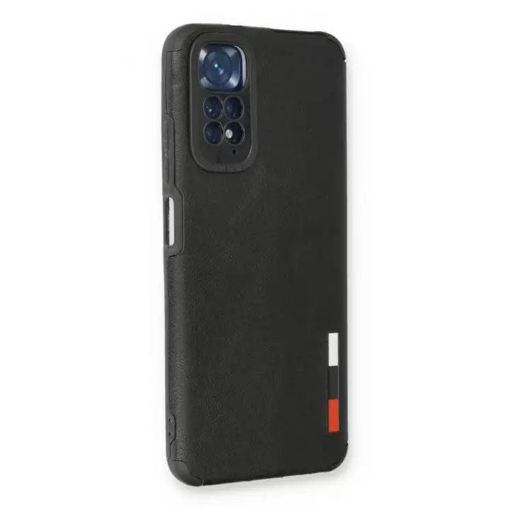 Newface Xiaomi Redmi Note 11 Kılıf Loop Deri Silikon - Siyah