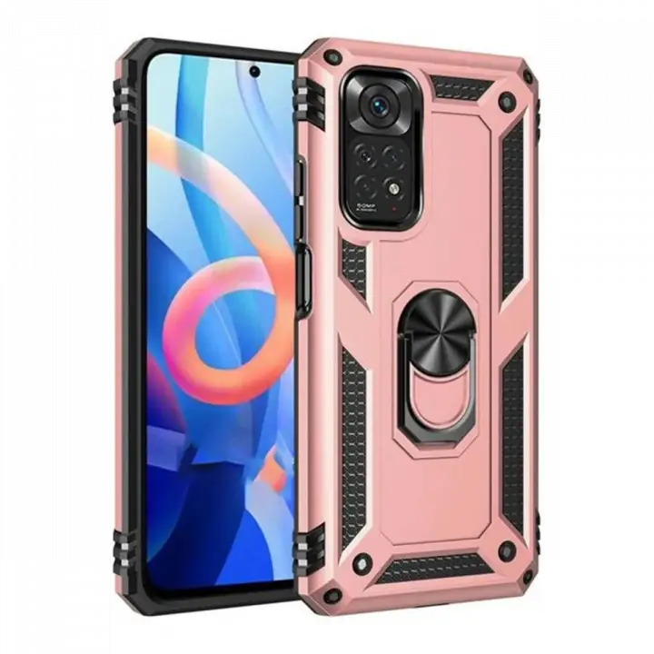 Newface Xiaomi Redmi Note 12S Kılıf Sofya Yüzüklü Silikon Kapak - Rose