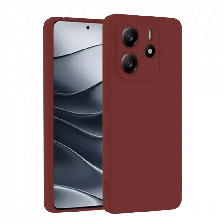 Newface Xiaomi Redmi Note 14 4G Kılıf First Silikon - Bordo