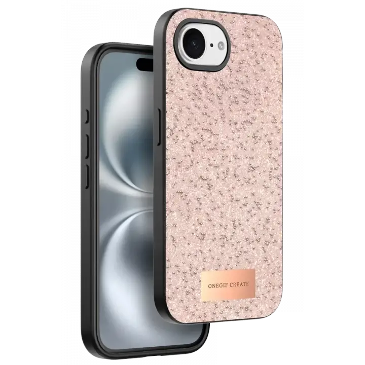 Onegif Apple iPhone 16E Bright Simli Kapak - Pembe