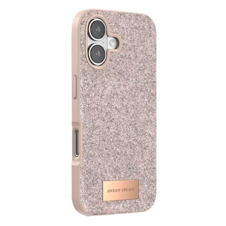 Onegif Apple iPhone 17 Bright Simli Kapak - Pembe
