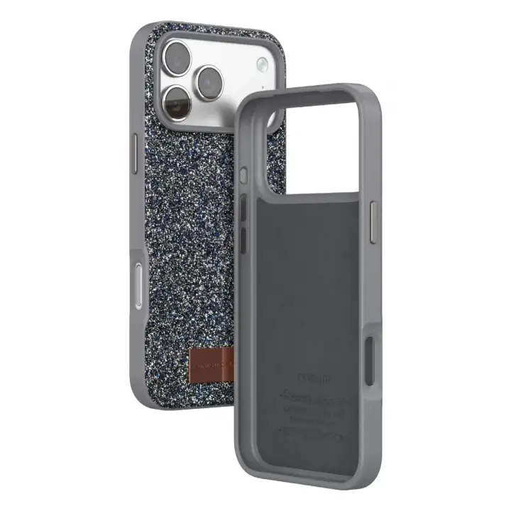 Onegif Apple iPhone 17 Pro Bright Simli Kapak - Gümüş