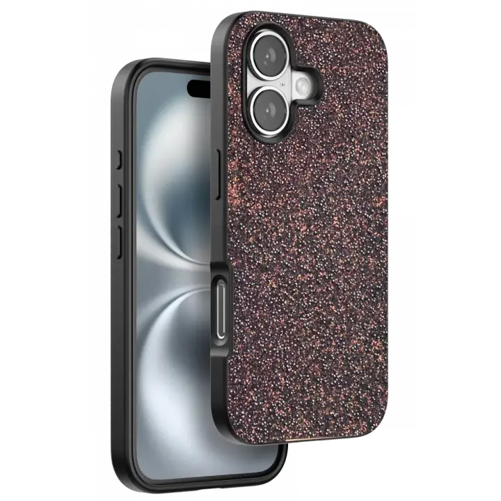 Onegif iPhone 16 Plus Bright Simli Kapak - Derin Mor