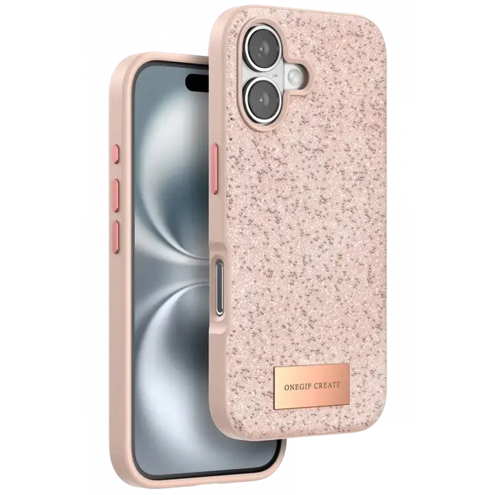 Onegif iPhone 16 Plus Bright Simli Kapak - Pembe