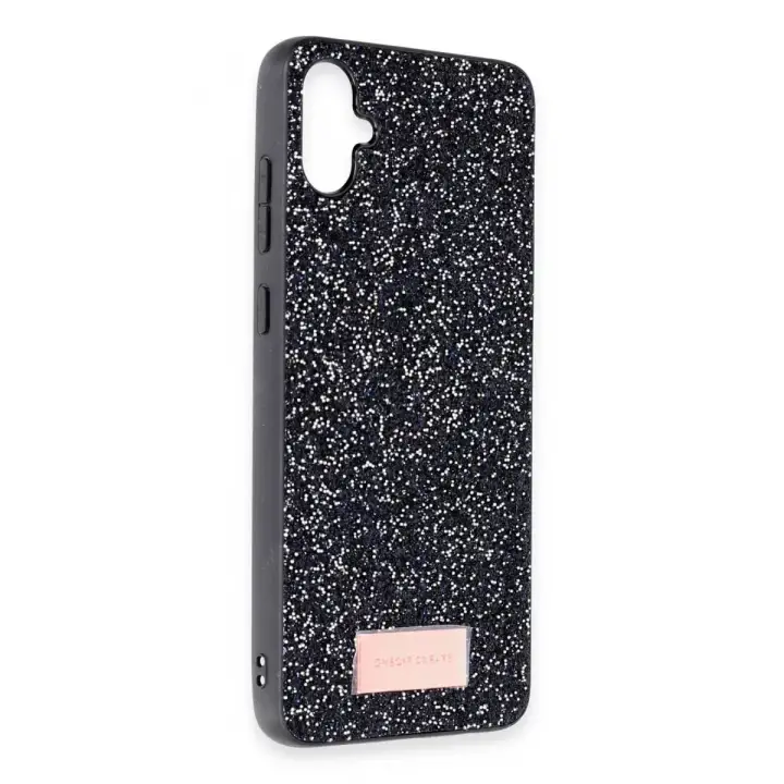 Onegif Samsung Galaxy A05 Bright Simli Kapak - Siyah